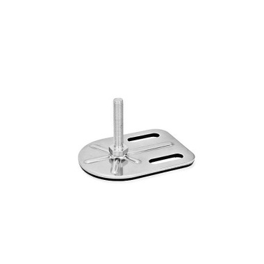 Ganter Piedini di livellamento, acciaio INOX, con aletta di fissaggio, a forma rettangolare GN 43-80-M8-63-G3-S