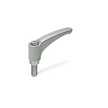 Ganter Maniglie a ripresa, lega di zinco pressofusa, perno filettato in acciaio INOX GN 602.1-44-M4-20-SR