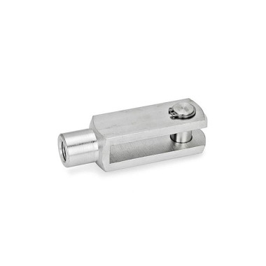 Ganter Articolazioni a forcella, acciaio INOX GN 751-16-64-M16-A-NI