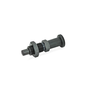 Ganter Pistoncini di posizionamento a molla, acciaio / manopola lunga in plastica GN 817.2-5-5-BK