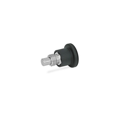 Ganter Mini pistoncini di posizionamento a molla, acciaio INOX / manopola in plastica GN 822.7-4-M8X1-B