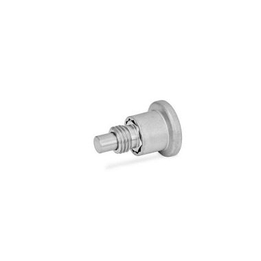 Ganter Mini pistoncini di posizionamento a molla in acciaio INOX GN 822.7-4-M8X1-BN