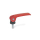 Ganter Leve a camma eccentrica con perno filettato, leva in lega di zinco pressofusa GN 927-82-M6-35-B-R