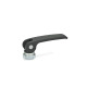 Ganter Leve a camma eccentrica con filettatura interna, leva in lega di zinco pressofusa GN 927-82-M8-A-B