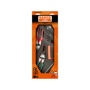 BAHCO Inserto in schiuma Fit&Go 1/3, pistola per rivetti e forbici per lamiera - 4 pezzi FF1E4004EH