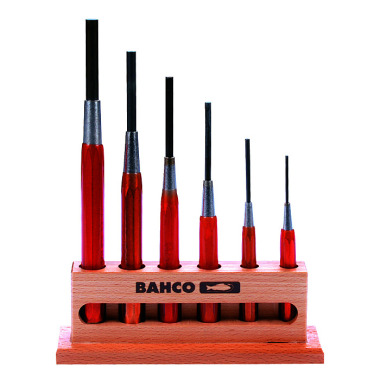 BAHCO Set cacciaspine, protezione per le mani, 6 pezzi, supporto in legno 3646/6