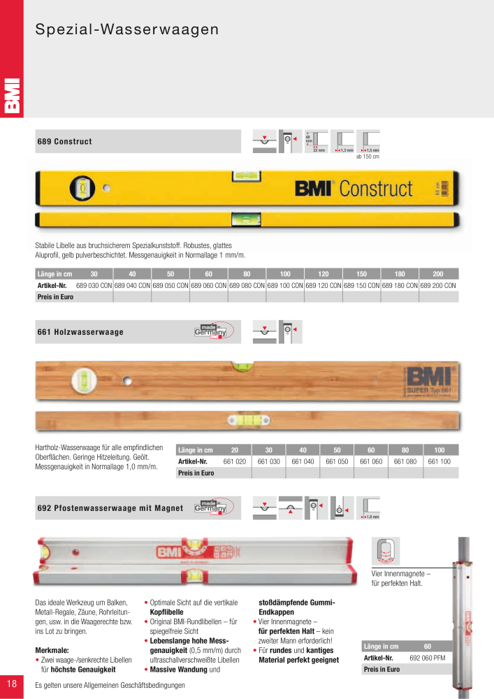 BMI Fachhandelkatalog Messwerkzeuge NR.: 101 - Seite 18