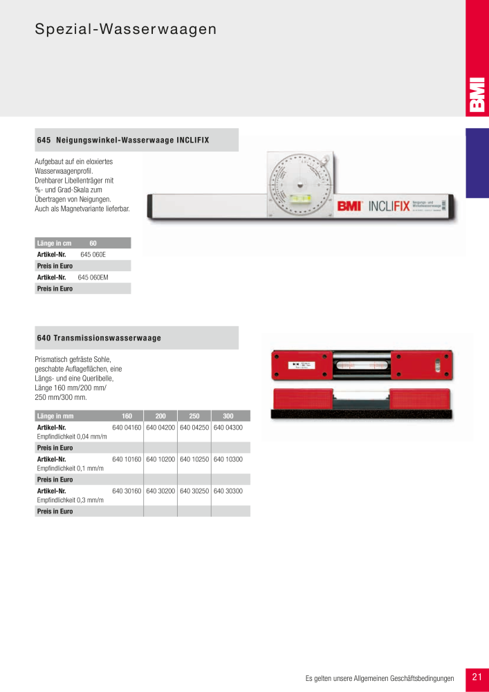 BMI Fachhandelkatalog Messwerkzeuge NR.: 101 - Seite 21