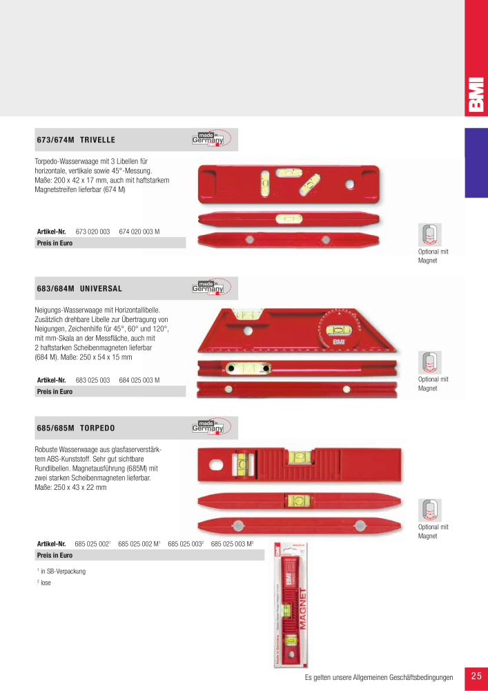 BMI Fachhandelkatalog Messwerkzeuge NR.: 101 - Seite 25