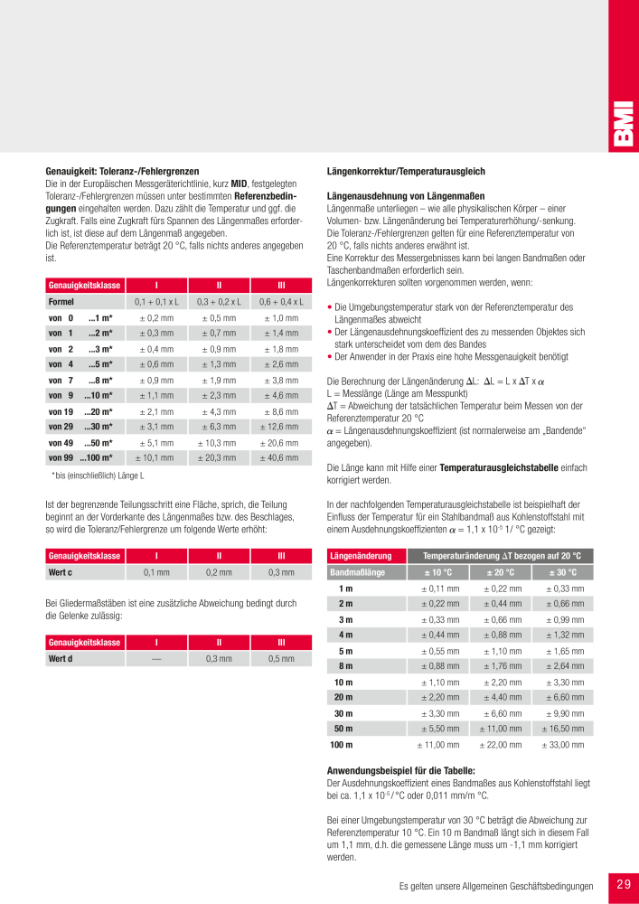 BMI Fachhandelkatalog Messwerkzeuge NR.: 101 - Seite 29