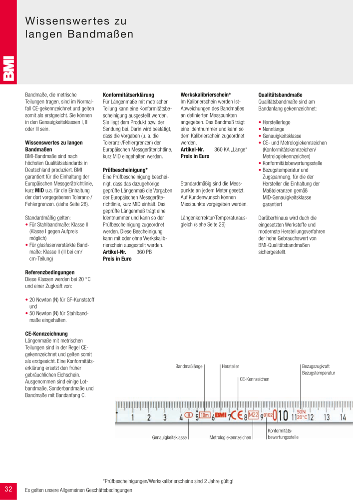 BMI Fachhandelkatalog Messwerkzeuge NR.: 101 - Seite 32