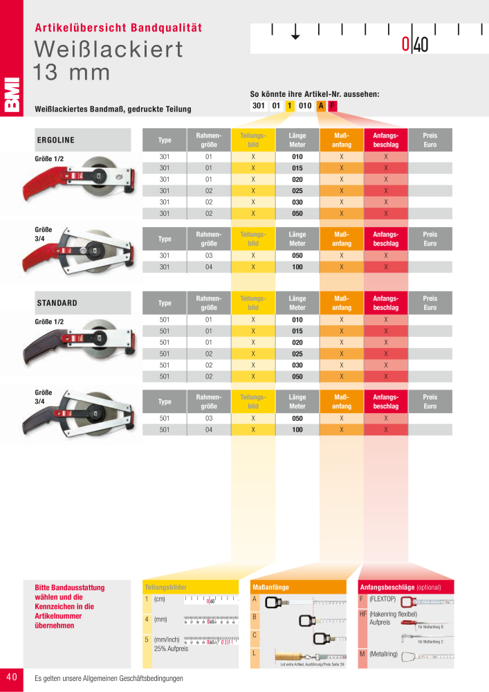 BMI Fachhandelkatalog Messwerkzeuge NR.: 101 - Seite 40