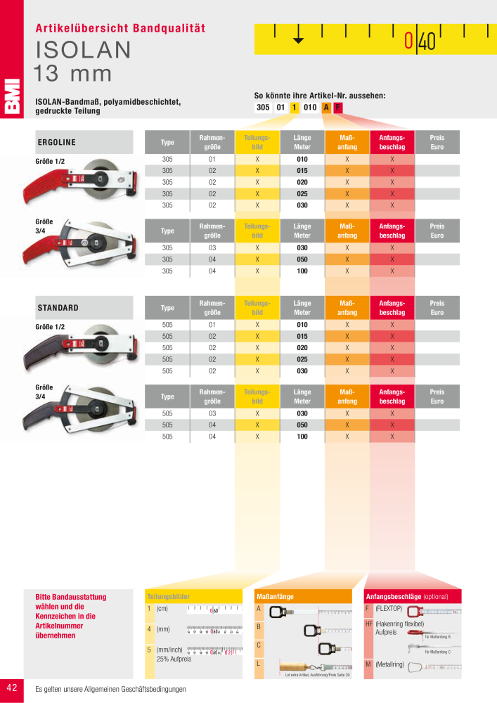 BMI Fachhandelkatalog Messwerkzeuge NR.: 101 - Seite 42