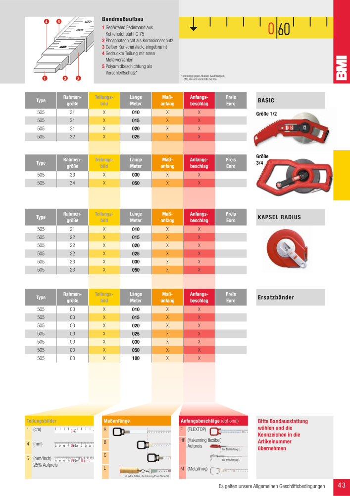 BMI Fachhandelkatalog Messwerkzeuge NR.: 101 - Seite 43