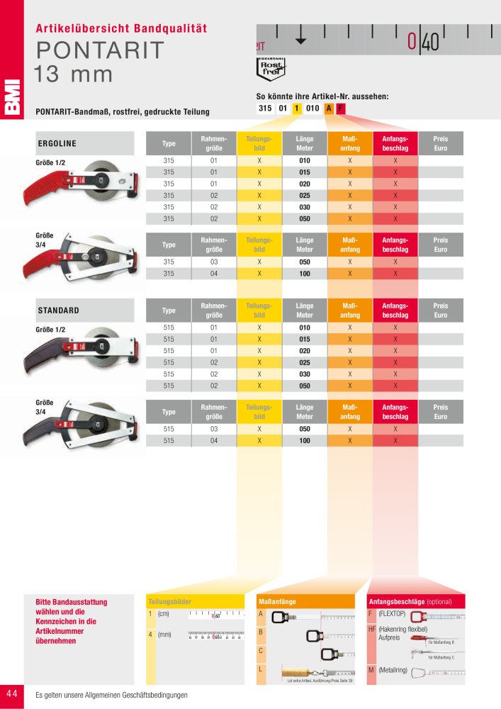 BMI Fachhandelkatalog Messwerkzeuge NR.: 101 - Seite 44