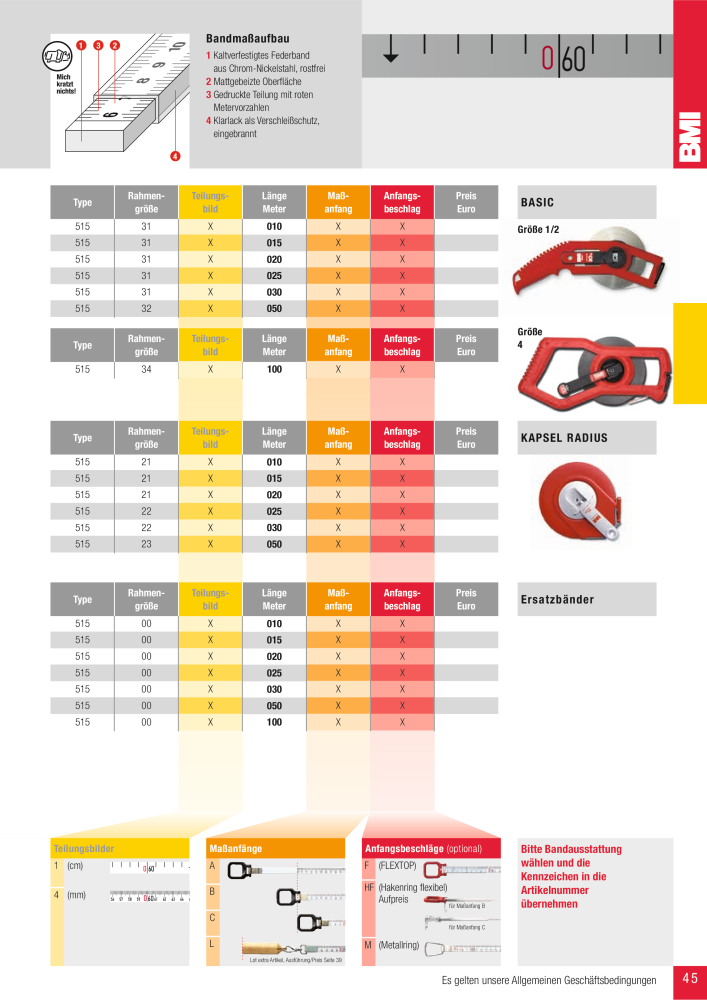 BMI Fachhandelkatalog Messwerkzeuge NR.: 101 - Seite 45