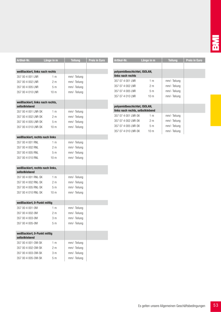 BMI Fachhandelkatalog Messwerkzeuge NO.: 101 - Page 53