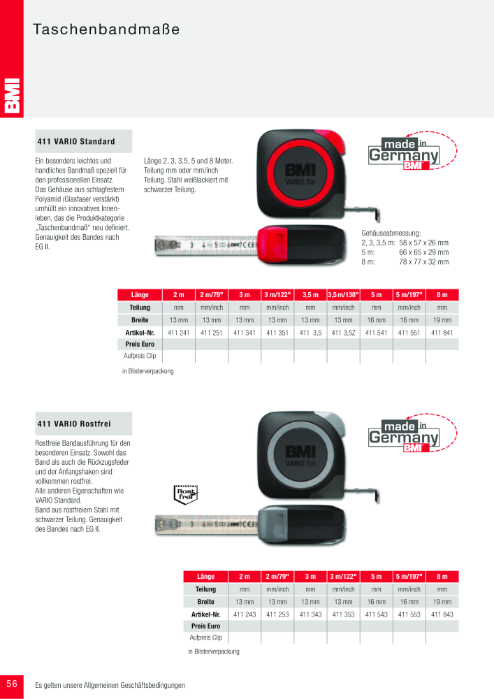 BMI Fachhandelkatalog Messwerkzeuge NO.: 101 - Page 56