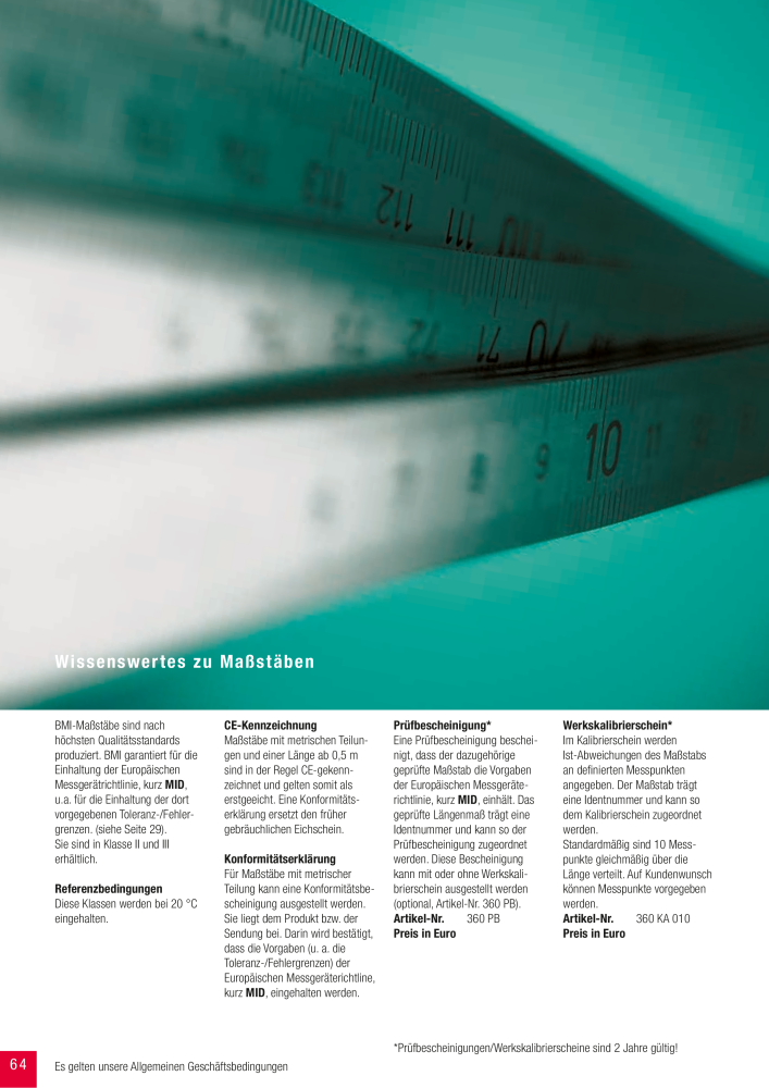 BMI Fachhandelkatalog Messwerkzeuge NO.: 101 - Page 64