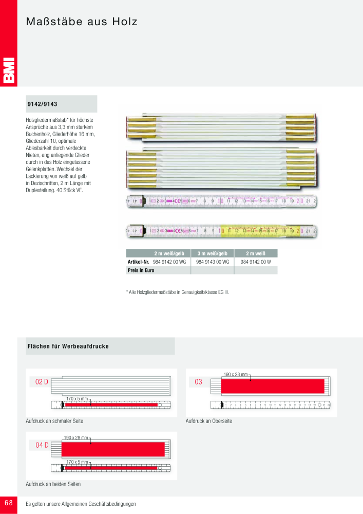 BMI Fachhandelkatalog Messwerkzeuge NR.: 101 - Seite 68