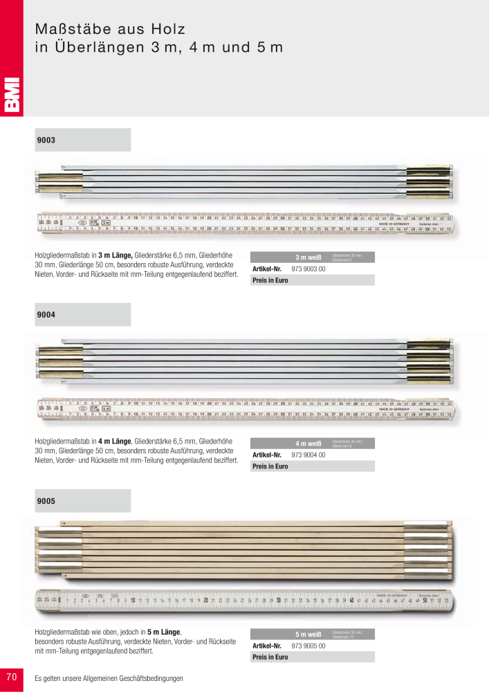 BMI Fachhandelkatalog Messwerkzeuge NR.: 101 - Seite 70