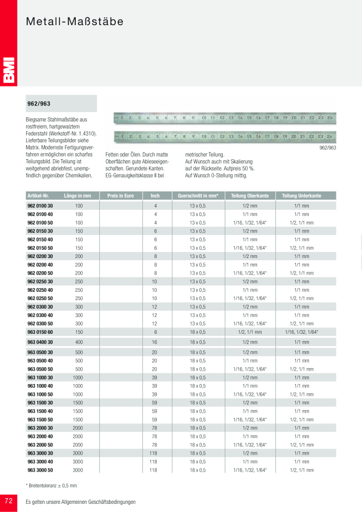 BMI Fachhandelkatalog Messwerkzeuge NR.: 101 - Seite 72