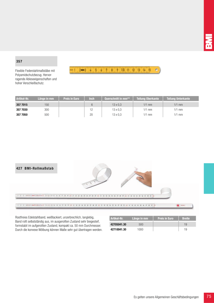 BMI Fachhandelkatalog Messwerkzeuge NR.: 101 - Seite 75