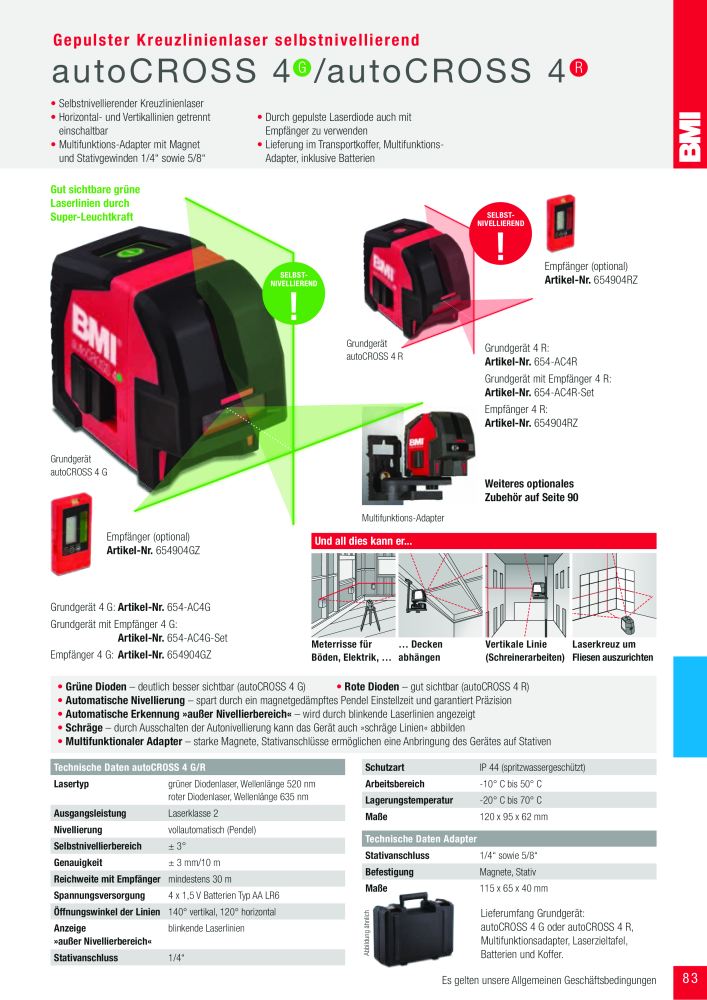 BMI Fachhandelkatalog Messwerkzeuge NR.: 101 - Seite 83