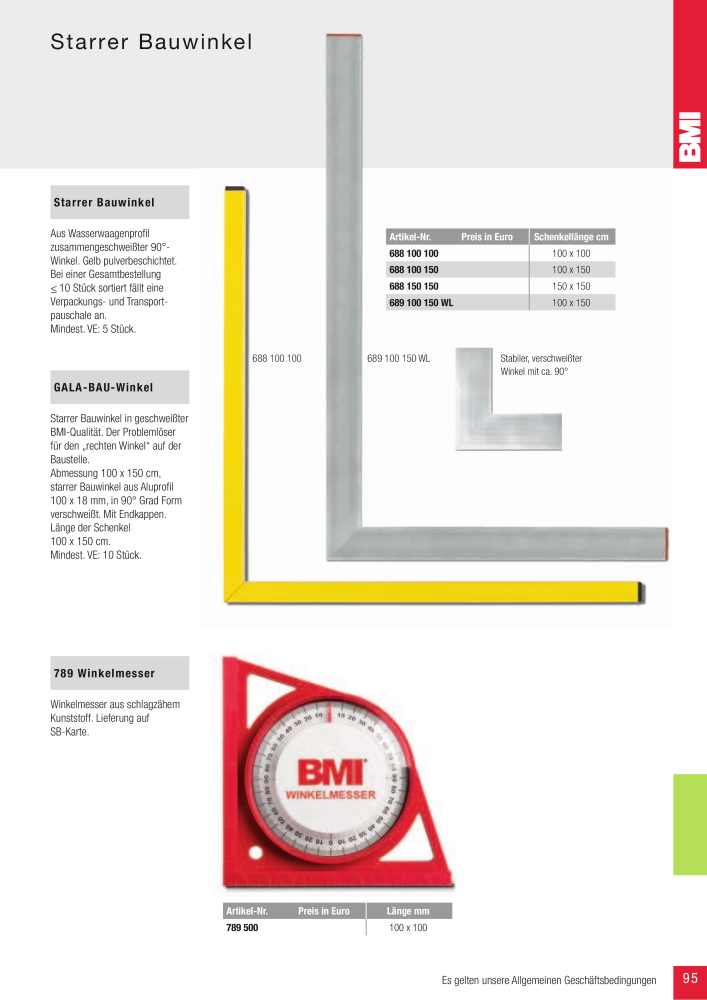 BMI Fachhandelkatalog Messwerkzeuge NO.: 101 - Page 95