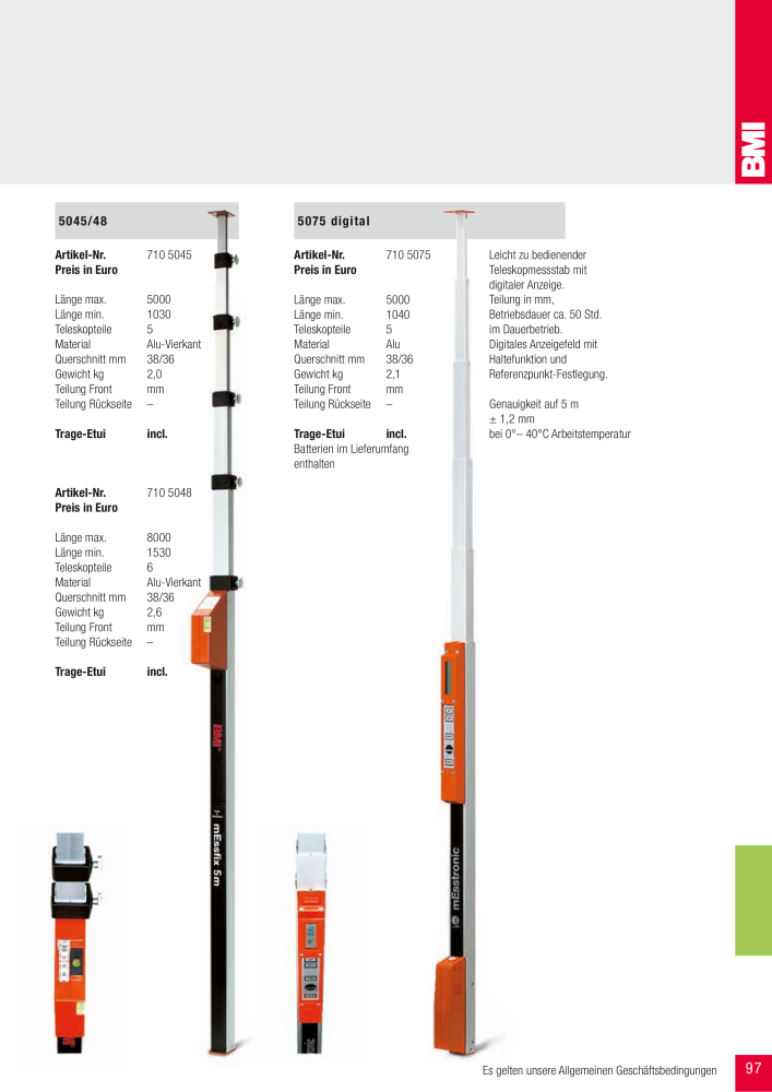 BMI Fachhandelkatalog Messwerkzeuge NO.: 101 - Page 97