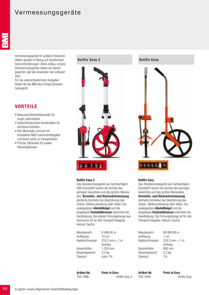 BMI Fachhandelkatalog Messwerkzeuge NO.: 101 - Page 98