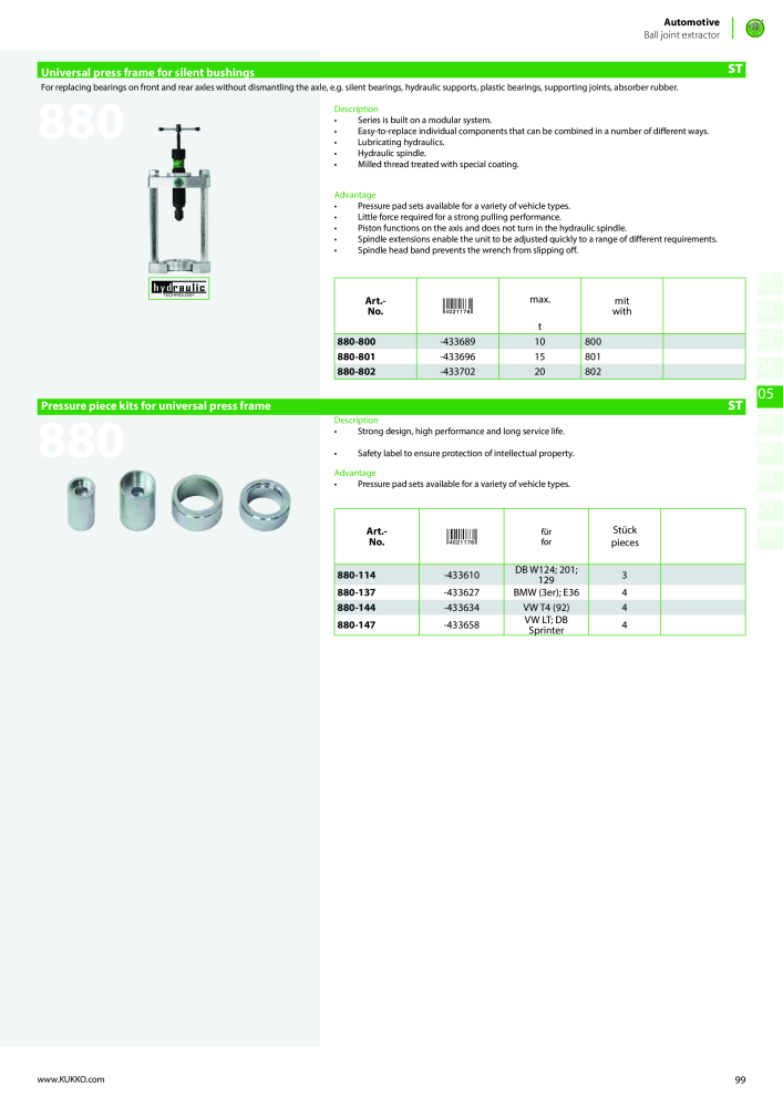 Kukko Automotive - extractor puller catalogue Nº: 1155 - Página 101