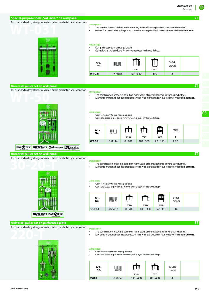 Kukko Automotive - extractor puller catalogue Nº: 1155 - Página 107