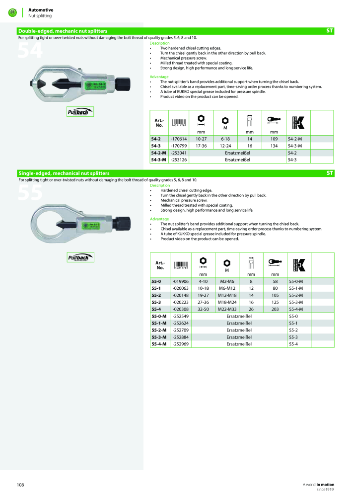 Kukko Automotive - extractor puller catalogue Nº: 1155 - Página 110