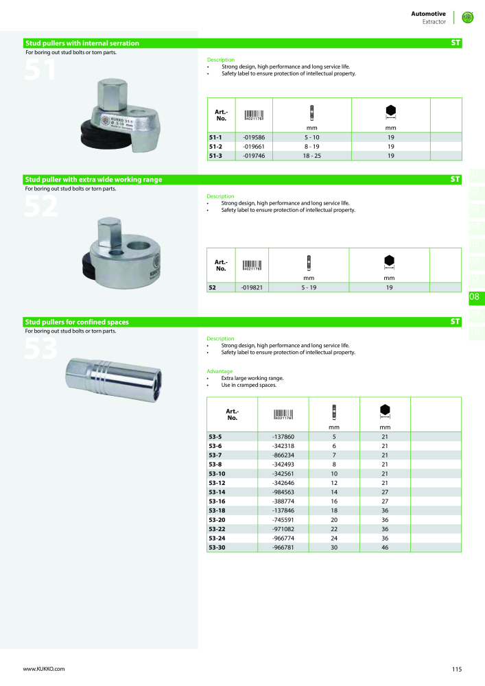 Kukko Automotive - extractor puller catalogue Nº: 1155 - Página 117