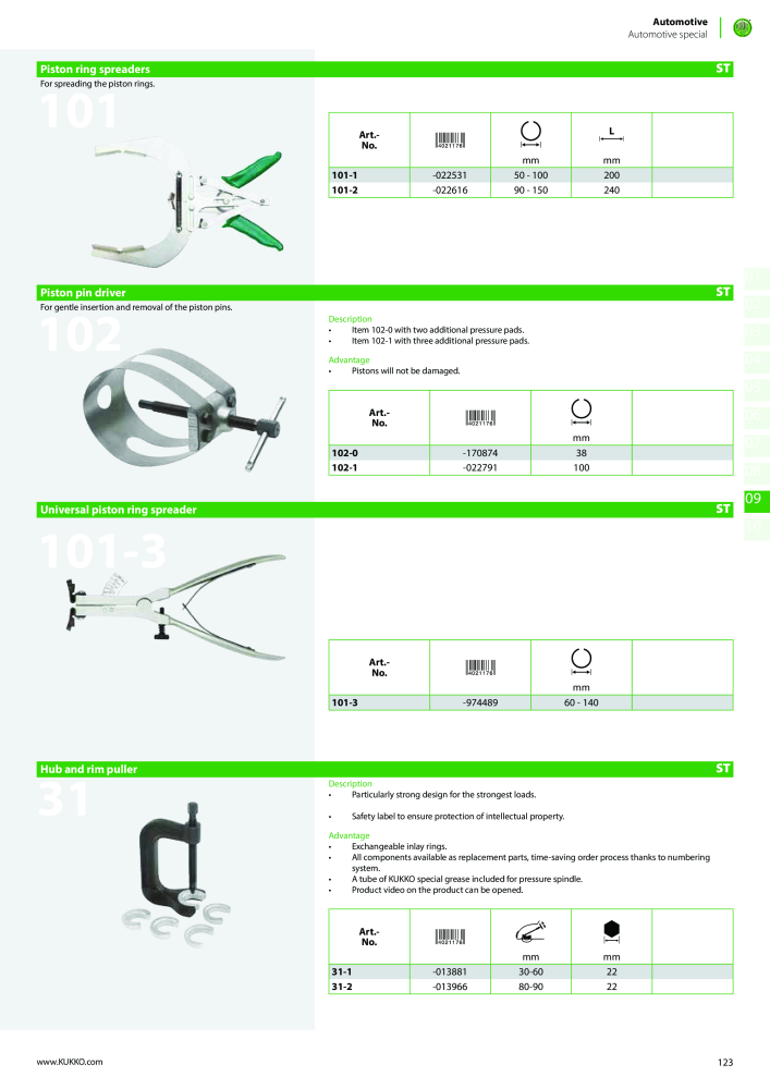 Kukko Automotive - extractor puller catalogue Nº: 1155 - Página 125