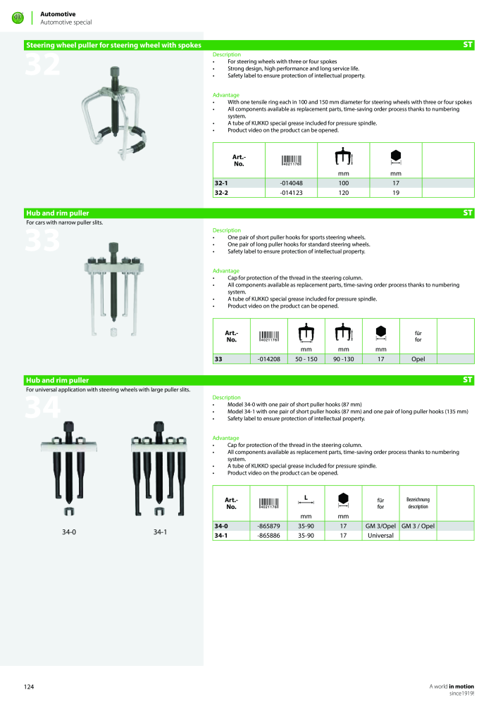 Kukko Automotive - extractor puller catalogue Nº: 1155 - Página 126