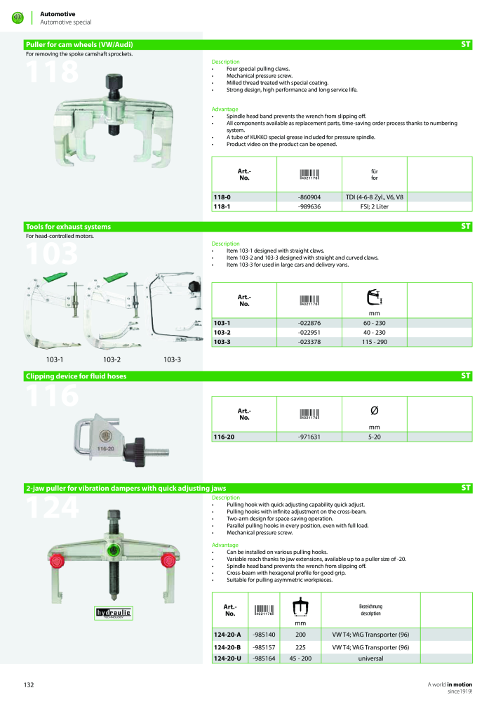 Kukko Automotive - extractor puller catalogue Nº: 1155 - Página 134