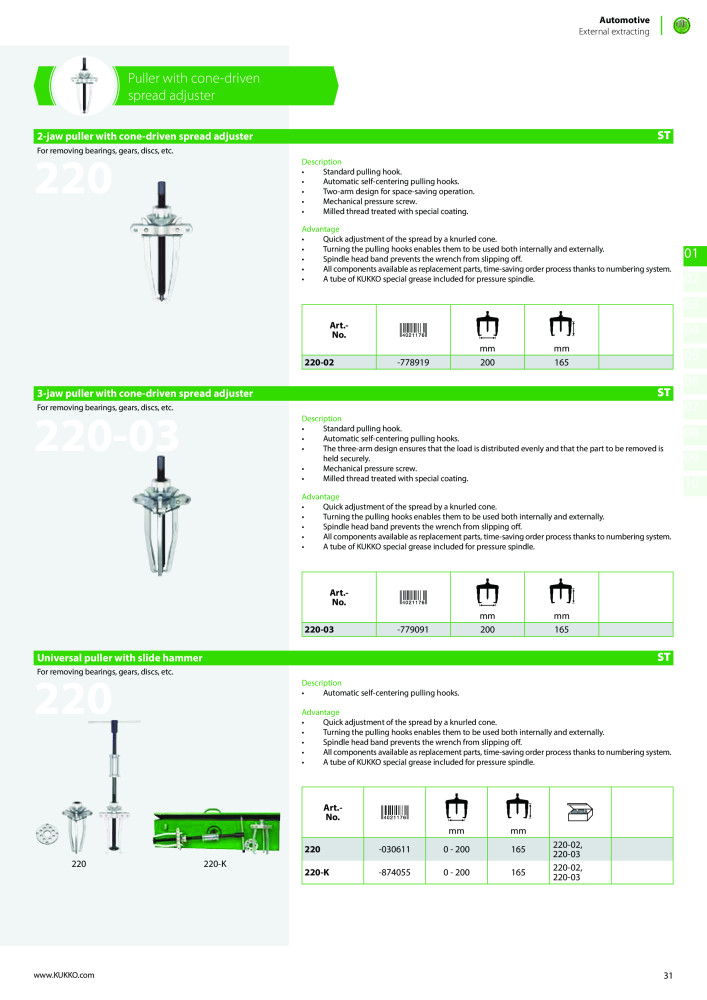 Kukko Automotive - extractor puller catalogue Nº: 1155 - Página 33