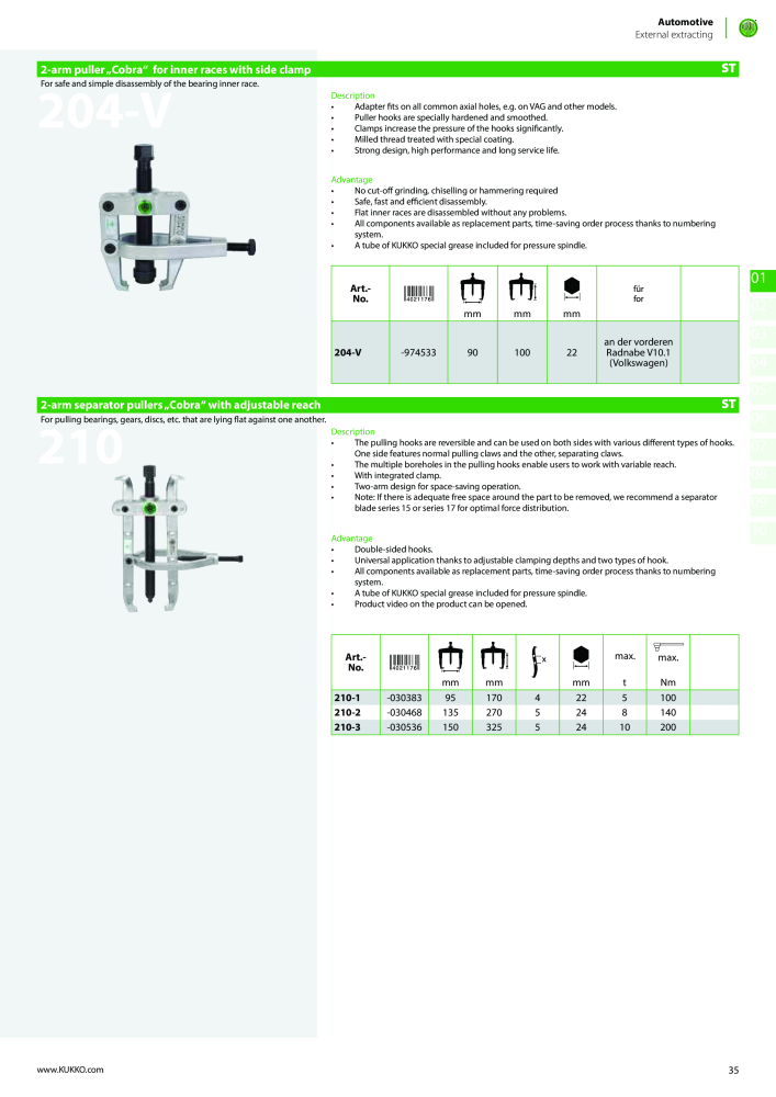 Kukko Automotive - extractor puller catalogue Nº: 1155 - Página 37