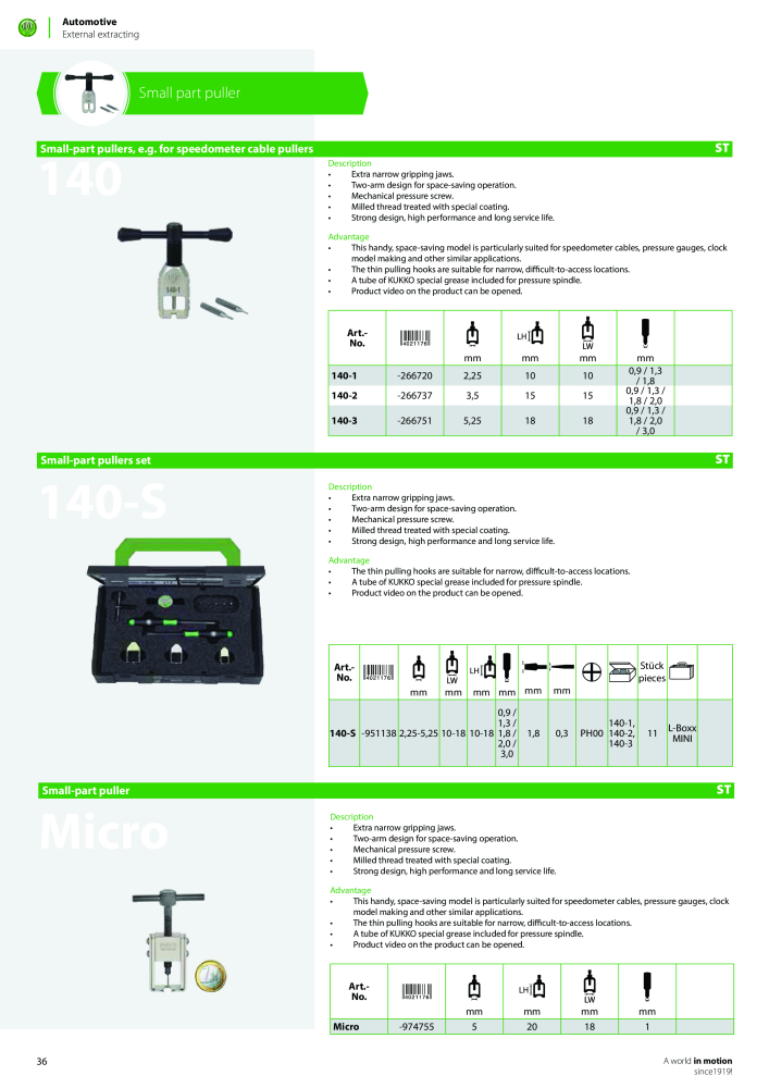 Kukko Automotive - extractor puller catalogue Nº: 1155 - Página 38