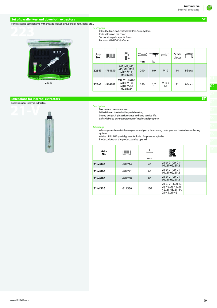 Kukko Automotive - extractor puller catalogue Nº: 1155 - Página 71