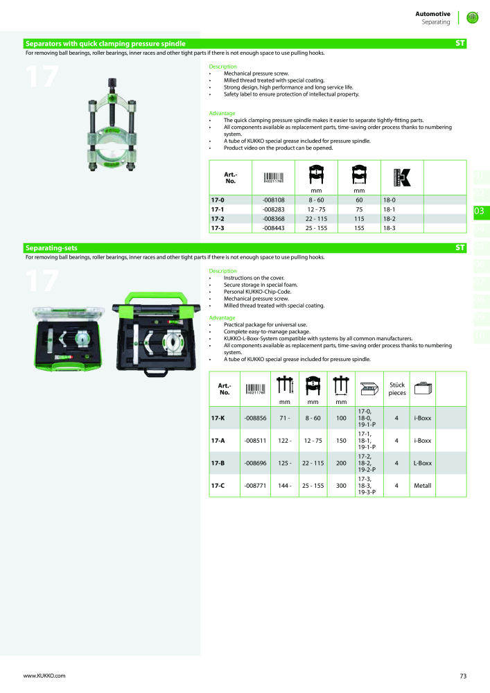 Kukko Automotive - extractor puller catalogue Nº: 1155 - Página 75