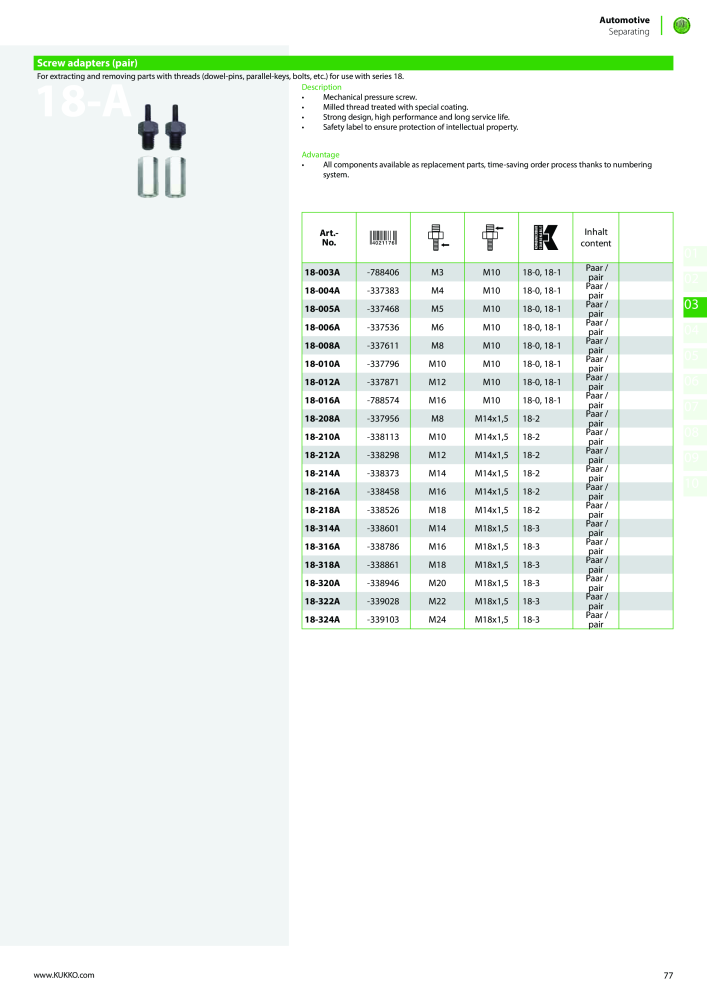 Kukko Automotive - extractor puller catalogue Nº: 1155 - Página 79