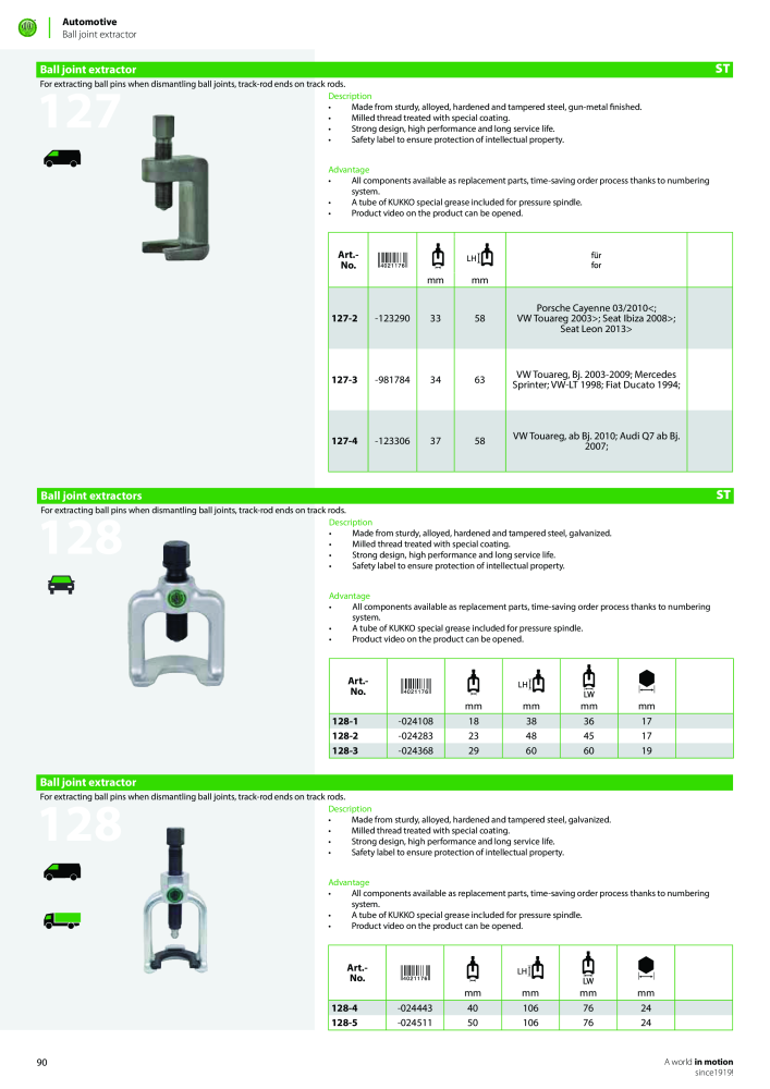 Kukko Automotive - extractor puller catalogue Nº: 1155 - Página 92