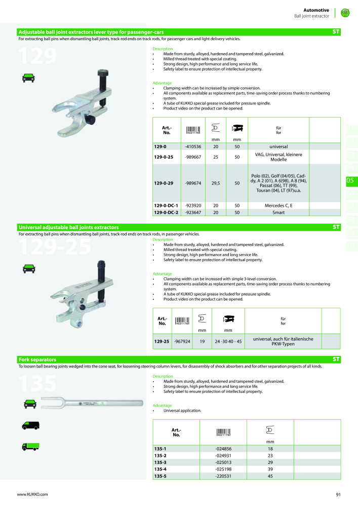 Kukko Automotive - extractor puller catalogue Nº: 1155 - Página 93