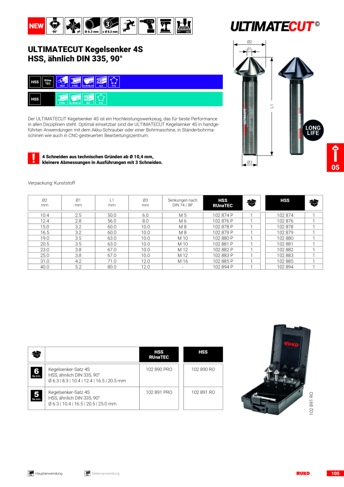 Ruko Hauptkatalog Präzisionswerkzeuge Nb. : 126 - Page 107