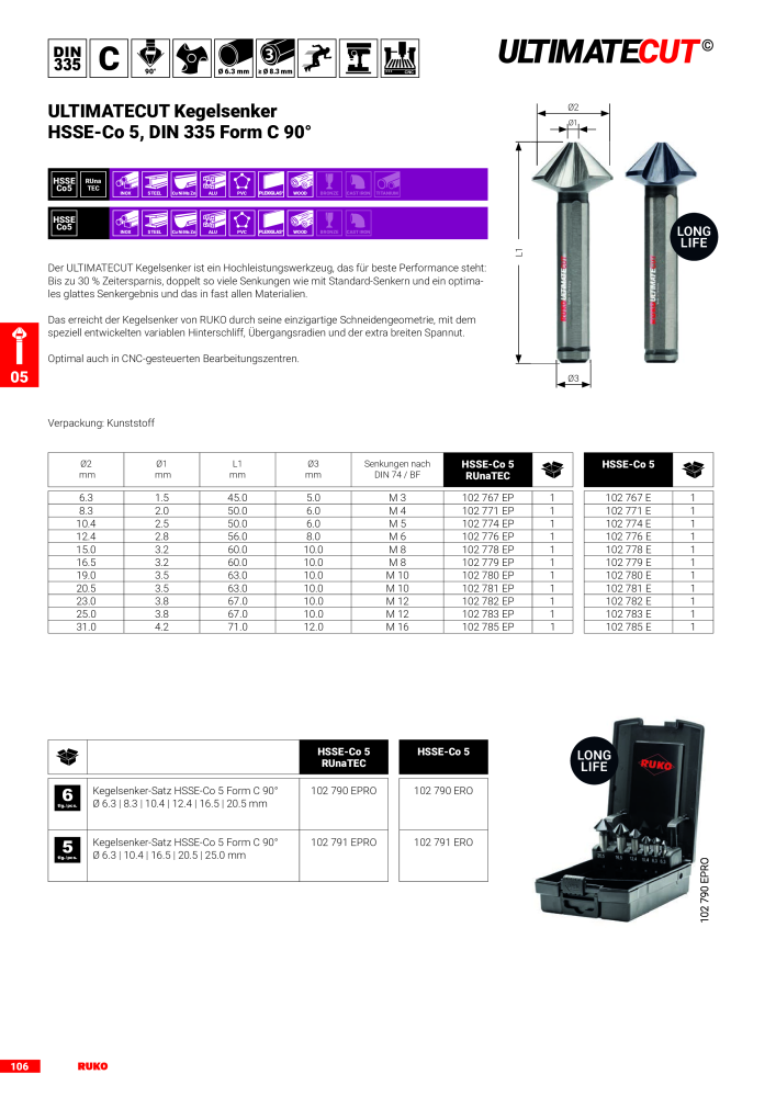 Ruko Hauptkatalog Präzisionswerkzeuge Nb. : 126 - Page 108