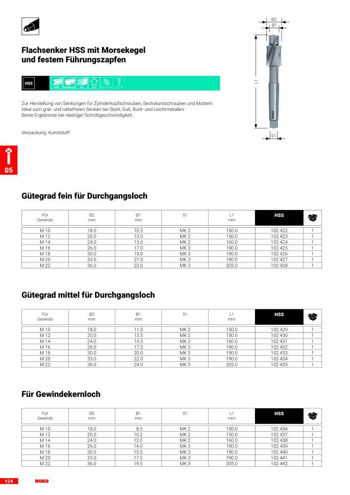 Ruko Hauptkatalog Präzisionswerkzeuge Č. 126 - Strana 126