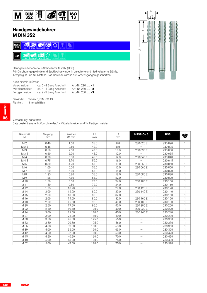 Ruko Hauptkatalog Präzisionswerkzeuge NR.: 126 - Seite 132